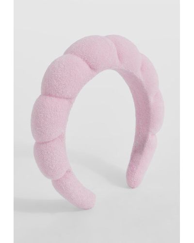 Boohoo Curved Towelling Headband - Pink