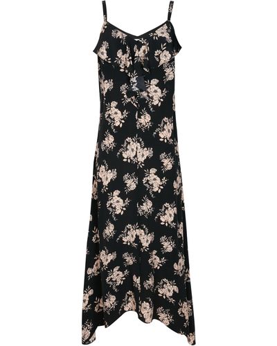 Wallis Petite Black Floral Frill Camisole Dress