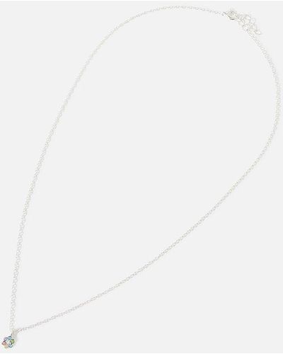 Accessorize Pastel Flower Pendant Necklace - Metallic