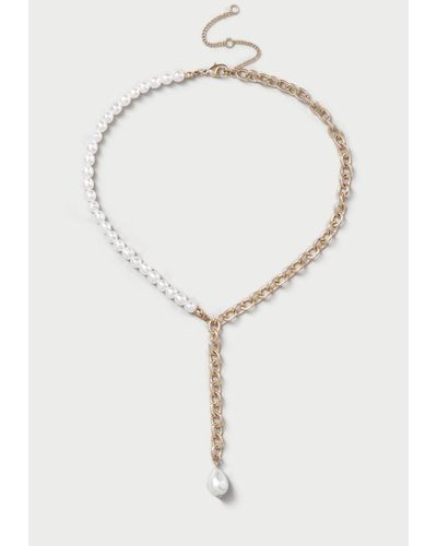 Dorothy Perkins Gold Pearl Necklace - Metallic