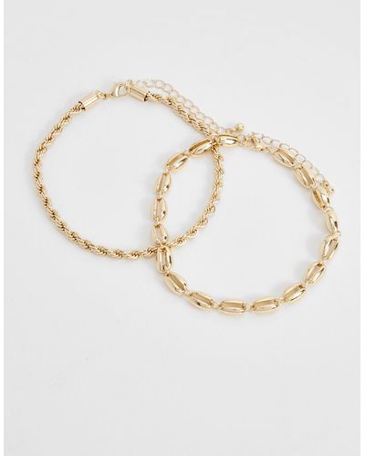 Boohoo Sea Shell And Chain Anklet - Metallic