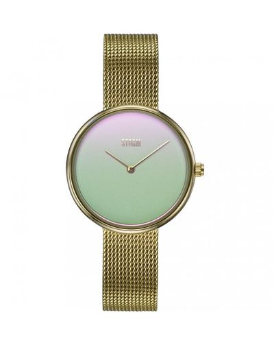 Storm Gold Plated Stainless Steel Fashion Analogue Watch - 47480/gd/ice - Green