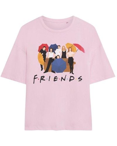 Friends Cut Out Oversized T-shirt - Pink