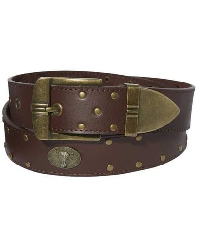 Atlas For Men Studded Leather Belt - Brown