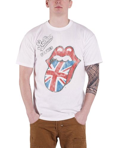 The Rolling Stones Vintage British Tongue T Shirt - White