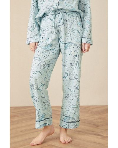 Monsoon Paisley Print Pyjama Bottoms - Blue