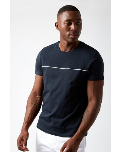 Burton Navy Textured Piping T-shirt - Blue