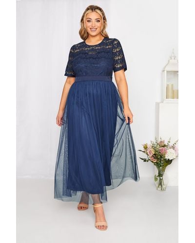 Yours Lace Bridesmaid Maxi Dress - Blue
