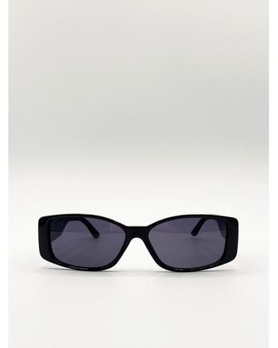SVNX Racer Style Plastic Frame Sunglasses - Blue