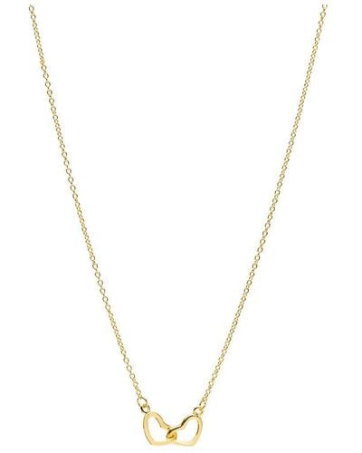Pure Luxuries Gift Packaged 'melody' 18ct Yellow Gold 925 Silver Heart Necklace - Metallic