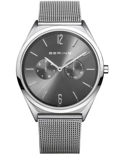 Bering Ultra Slim Stainless Steel Classic Analogue Quartz Watch - 17140-009 - Grey