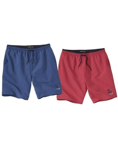 Atlas For Men Swim Shorts Pack Of 2 - Red