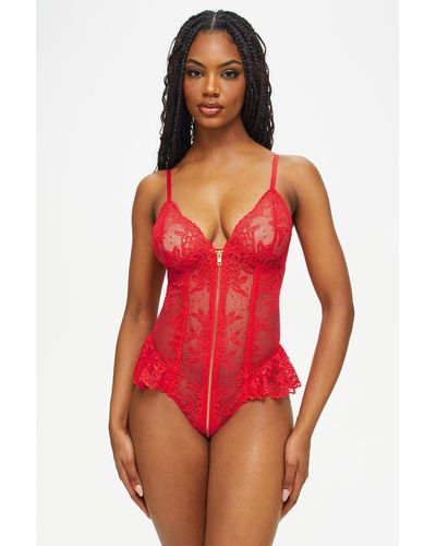 Ann Summers Taylor Planet Crotchless Teddy - Red