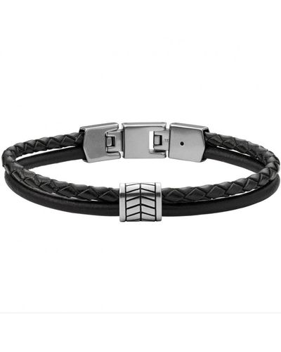 Fossil Vintage Casual Stainless Steel Bracelet - Jf03848040 - Black