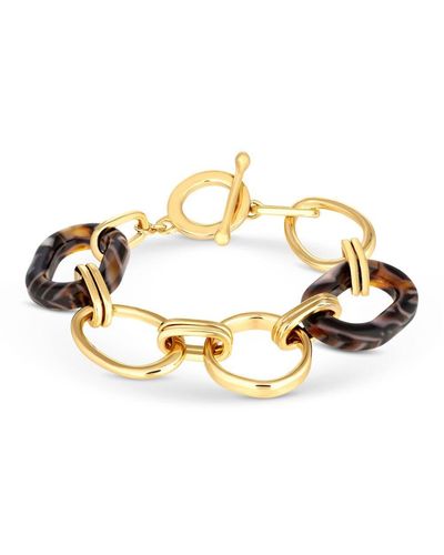 Mood Gold Tort Resin Chain Link Bracelet - Metallic