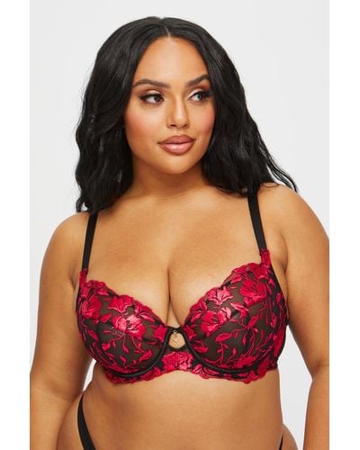 Ann Summers The Hero Fuller Bust Dd+ Non Pad Plunge Black/red