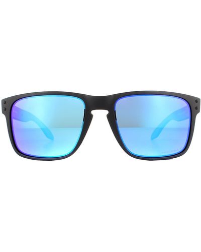 Oakley Square Matte Black Prizm Sapphire Iridium Polarized Sunglasses - Blue