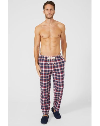 DEBENHAMS Check Brushed Twill Woven Loungepant - Red
