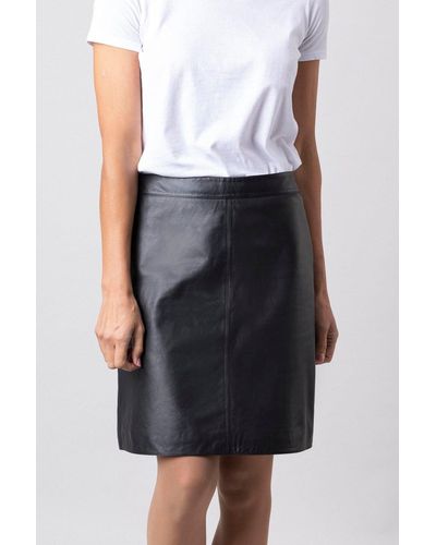 Lakeland Leather Leather A-line Skirt - Black