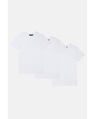 Burton 3 Pack White Muscle Fit Crew Neck T-shirts