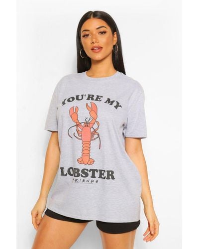 Boohoo Friends Lobster Licensed Tee - White