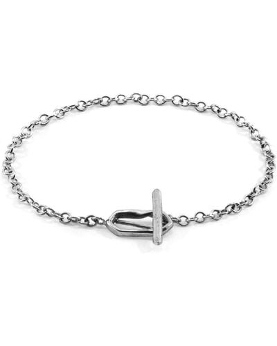Anchor and Crew Esther Twist Silver Chain T-bar Bracelet - Metallic