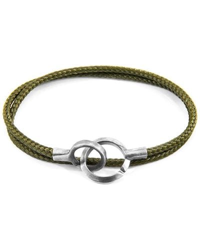 Anchor and Crew Montrose Silver And Rope Bracelet - Green