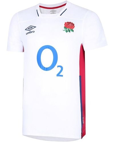 Umbro England 21/22 Home Short Sleeve Replica Jersey Rugby Shirt - White