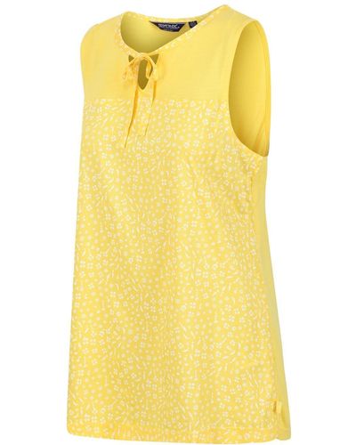 Regatta Coolweave Cotton 'janessa' Shaped Hem Vest - Yellow