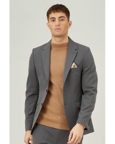 Burton Skinny Fit Stretch Grey Suit Jacket