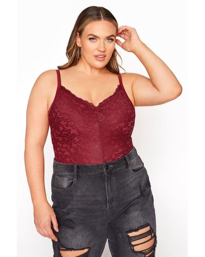 Yours Lace Bodysuit - Red