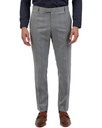 Limehaus Check Suit Trousers - Grey
