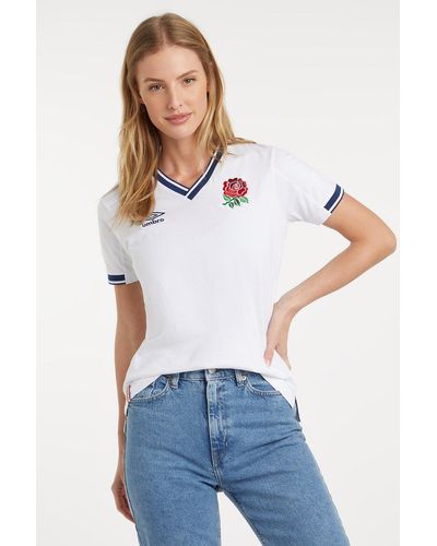 Umbro England Classic Contrast Rib T-shirt - White