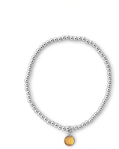 Joy by Corrine Smith November Birthstone Beaded Bracelet Silver Plated - Metallic