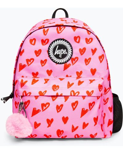Hype Scribble Heart Backpack - Red