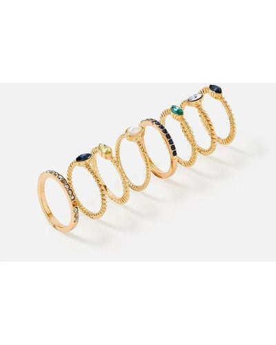 Accessorize Gem Stacking Ring Multipack - Multicolour