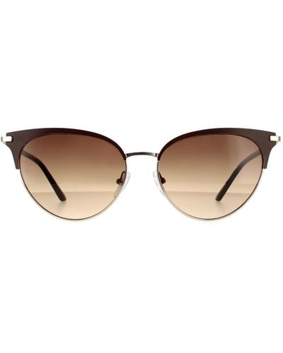 Calvin Klein Cat Eye Satin Brown Brown Gradient Sunglasses