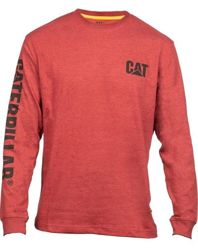 Caterpillar Trademark Banner Long Sleeve T-shirt - Red