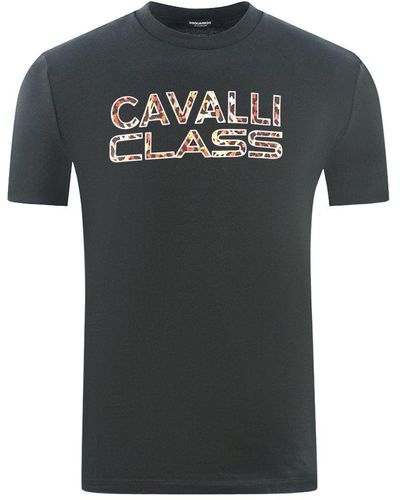 Class Roberto Cavalli Printed Logo Black T-shirt