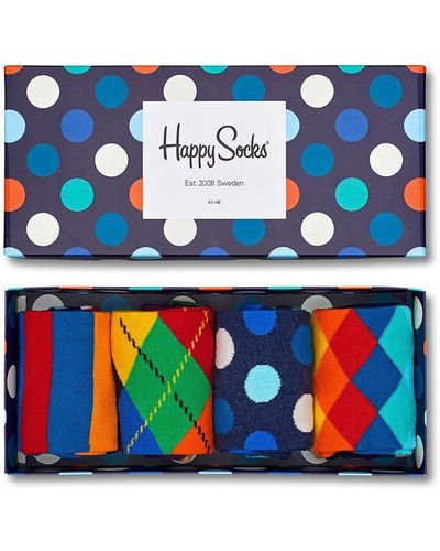 Happy Socks 4-pack Multi Mix Sock Gift Set - Blue