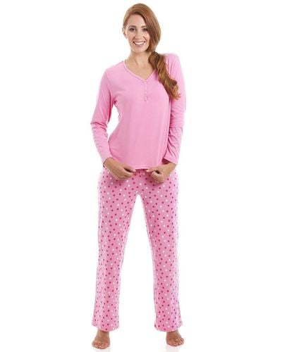 CAMILLE Cotton Jersey Star Print Pyjama Set - Pink