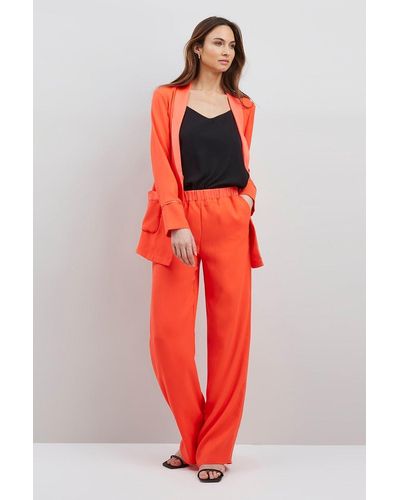 Wallis Orange Satin Suit Trousers - Red