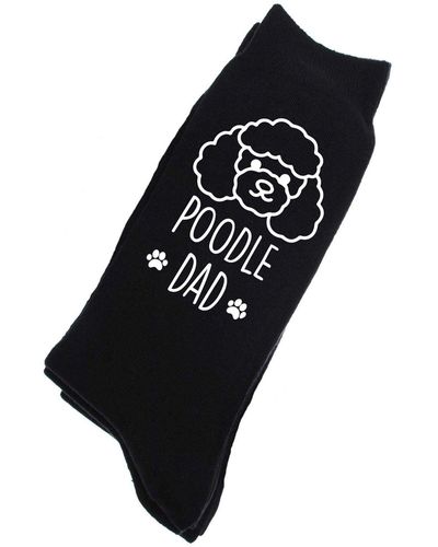 60 SECOND MAKEOVER Poodle Dad Black Calf Socks
