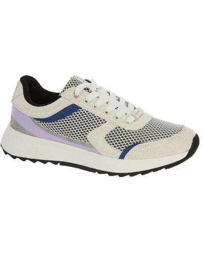 ELLE Sport Lace Up Trainer Chunky Outsole With Mesh And Textile Panelling - White