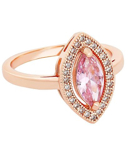 Jon Richard Rose Gold Plated Pink Marquisse Cubic Zirconia Ring
