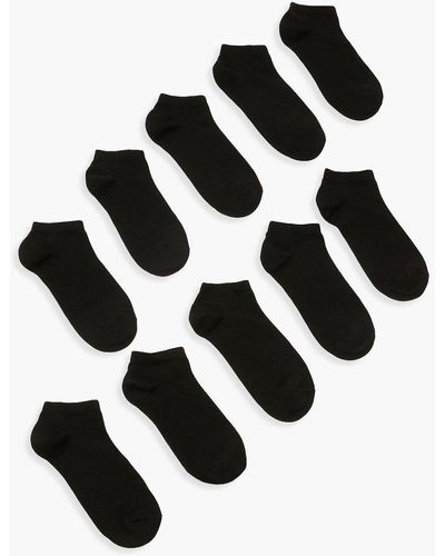 Boohoo 10 Pack Basic Trainer Socks - Black