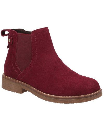 Hush Puppies 'maddy' Suede Leather Ankle Boots - Red