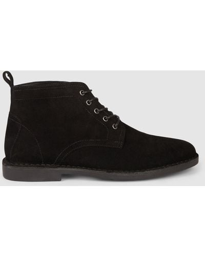Red Herring Stevie Suede Lace Up Boot - Black