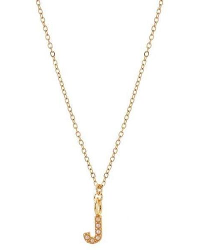 Joy by Corrine Smith Dainty Pearl Initial 'j' Necklace Gold Plated - Metallic