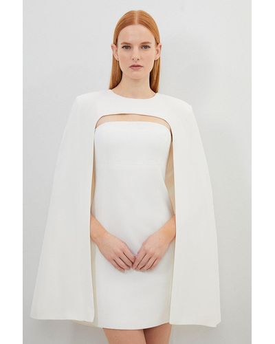 Structured Crepe Panelled A Line Mini Dress | Karen Millen